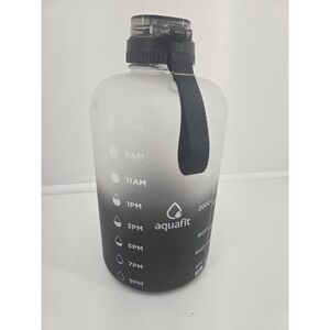 Aquafit 64oz Water Bottle Leakproof Black Ombre BPA Free with Strap
